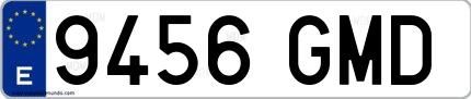 Ejemplo de matrícula española 9456 GMD