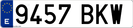 Ejemplo de matrícula de coche ordinaria 9457 BKW