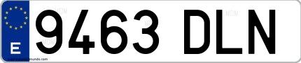 Ejemplo de matrícula española 9463 DLN