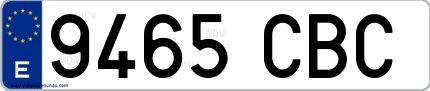 Ejemplo de matrícula española 9465 CBC