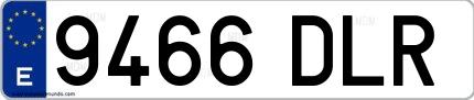 Ejemplo de matrícula española 9466 DLR