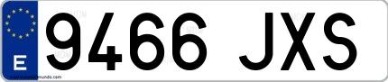 Ejemplo de matrícula española 9466 JXS