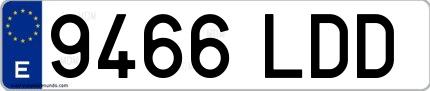 Ejemplo de matrícula española 9466 LDD