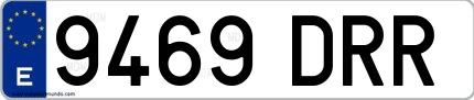 Ejemplo de matrícula española 9469 DRR