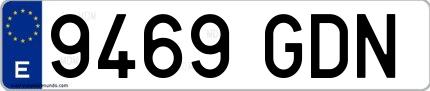 Ejemplo de matrícula española 9469 GDN