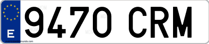 Ejemplo de matrícula de coche ordinaria 9470 CRM