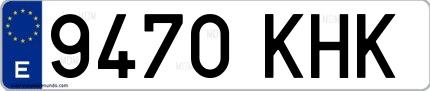 Ejemplo de matrícula española 9470 KHK