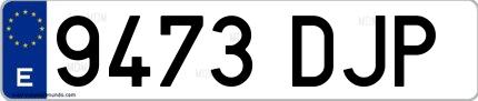 Ejemplo de matrícula española 9473 DJP
