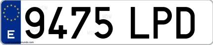 Ejemplo de matrícula española 9475 LPD