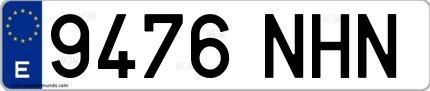 Ejemplo de matrícula española 9476 NHN