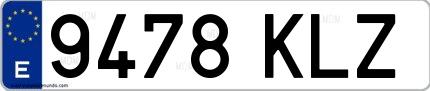 Ejemplo de matrícula española 9478 KLZ