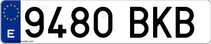 Ejemplo de matrícula española 9480 BKB