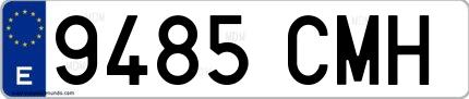 Ejemplo de matrícula española 9485 CMH