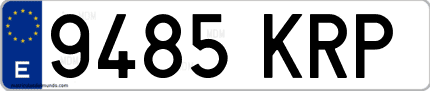 Ejemplo de matrícula de coche ordinaria 9485 KRP