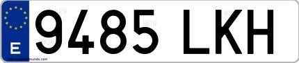 Ejemplo de matrícula española 9485 LKH