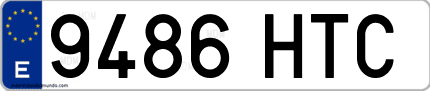 Ejemplo de matrícula de coche ordinaria 9486 HTC