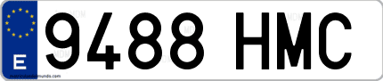 Ejemplo de matrícula de coche ordinaria 9488 HMC