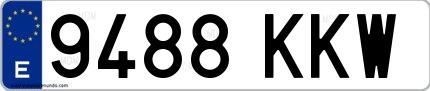 Ejemplo de matrícula española 9488 KKW