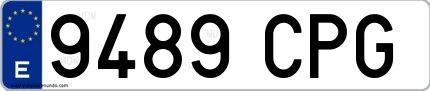 Ejemplo de matrícula española 9489 CPG