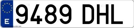 Ejemplo de matrícula española 9489 DHL