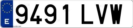 Ejemplo de matrícula española 9491 LVW