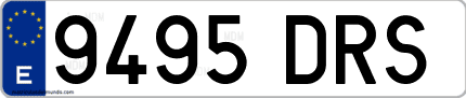 Ejemplo de matrícula de coche ordinaria 9495 DRS
