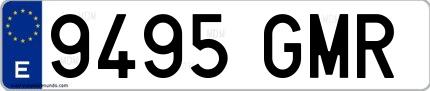 Ejemplo de matrícula española 9495 GMR