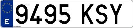 Ejemplo de matrícula española 9495 KSY