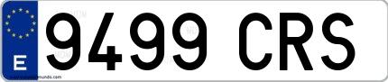 Ejemplo de matrícula española 9499 CRS