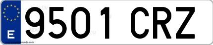 Ejemplo de matrícula española 9501 CRZ