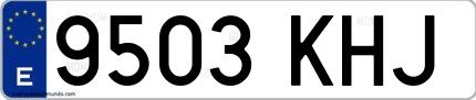 Ejemplo de matrícula española 9503 KHJ