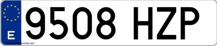 Ejemplo de matrícula española 9508 HZP