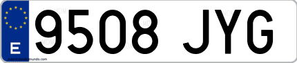 Ejemplo de matrícula de coche ordinaria 9508 JYG