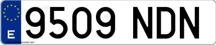 Ejemplo de matrícula española 9509 NDN