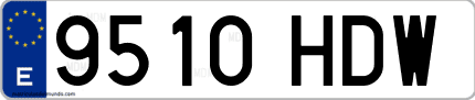 Ejemplo de matrícula de coche ordinaria 9510 HDW