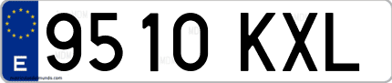 Ejemplo de matrícula de coche ordinaria 9510 KXL