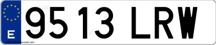 Ejemplo de matrícula española 9513 LRW
