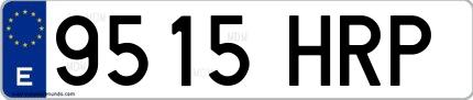 Ejemplo de matrícula española 9515 HRP