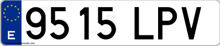 Ejemplo de matrícula de coche ordinaria 9515 LPV