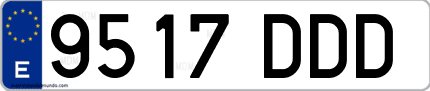 Ejemplo de matrícula de coche ordinaria 9517 DDD