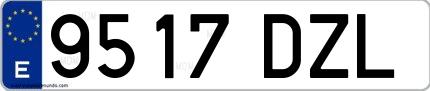 Ejemplo de matrícula española 9517 DZL