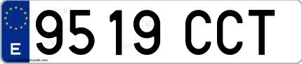 Ejemplo de matrícula española 9519 CCT