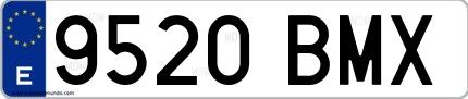 Ejemplo de matrícula española 9520 BMX