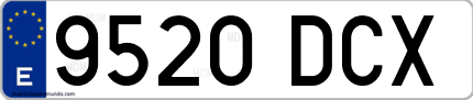 Ejemplo de matrícula de coche ordinaria 9520 DCX