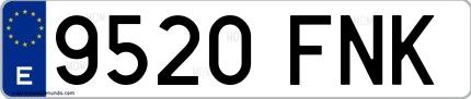 Ejemplo de matrícula española 9520 FNK