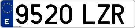 Ejemplo de matrícula española 9520 LZR