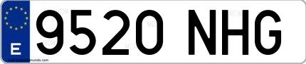 Ejemplo de matrícula española 9520 NHG