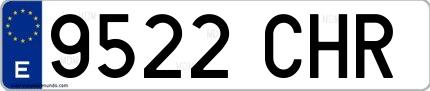 Ejemplo de matrícula española 9522 CHR