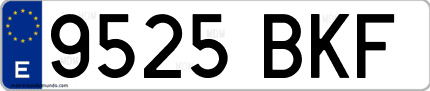 Ejemplo de matrícula de coche ordinaria 9525 BKF