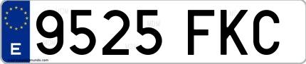 Ejemplo de matrícula española 9525 FKC